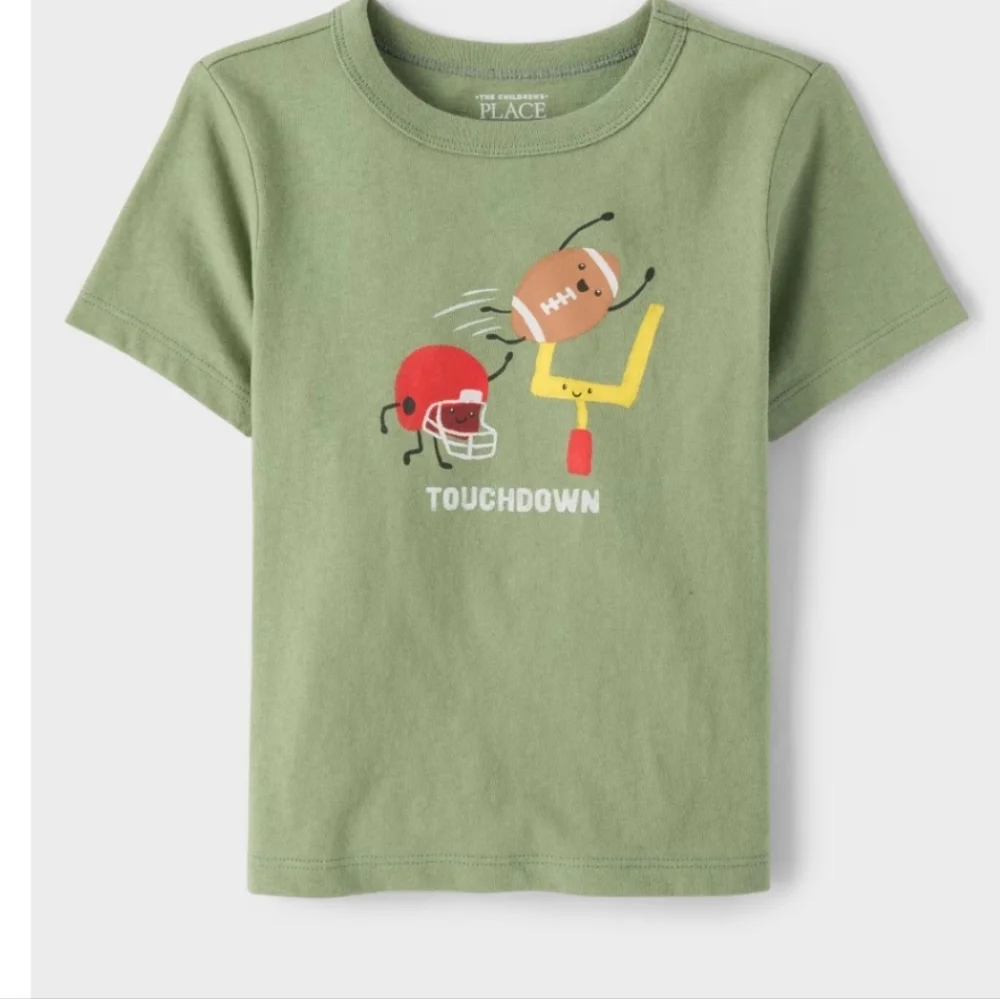 The Children's Place Green Football Tee NWT